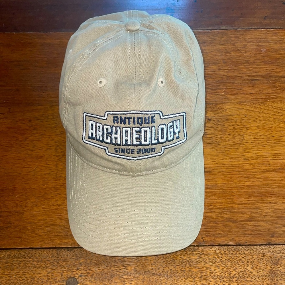 Antique Archaeology American Pickers  Embroidered Logo Tan Baseball Cap EUC